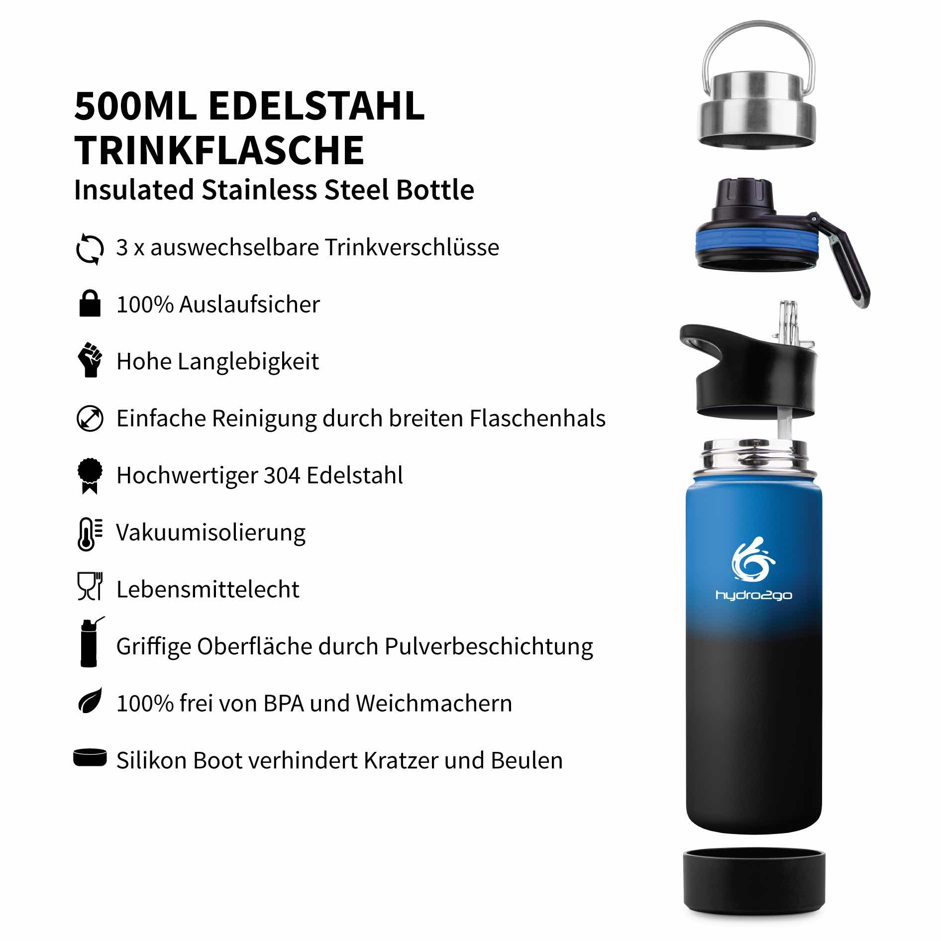 Edelstahl Trinkflasche, Outdoor Sport Thermoskanne, Sportflasche
